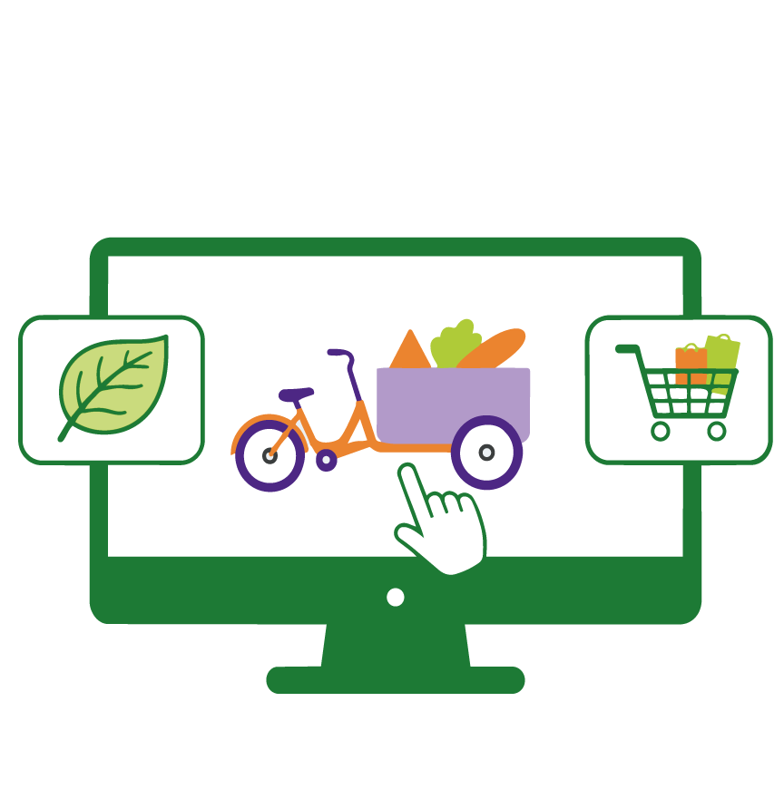 Abstract 3D graphic of interlocking colored blocks (green, orange, purple) forming a maze-like structure. The word “3DTOUR” appears vertically on a purple block. A green circle with an “i” icon is at the top right, and another green circle with an arrow is at the bottom left. The design resembles a stylized 3D navigation system or a logo for a digital tour.
