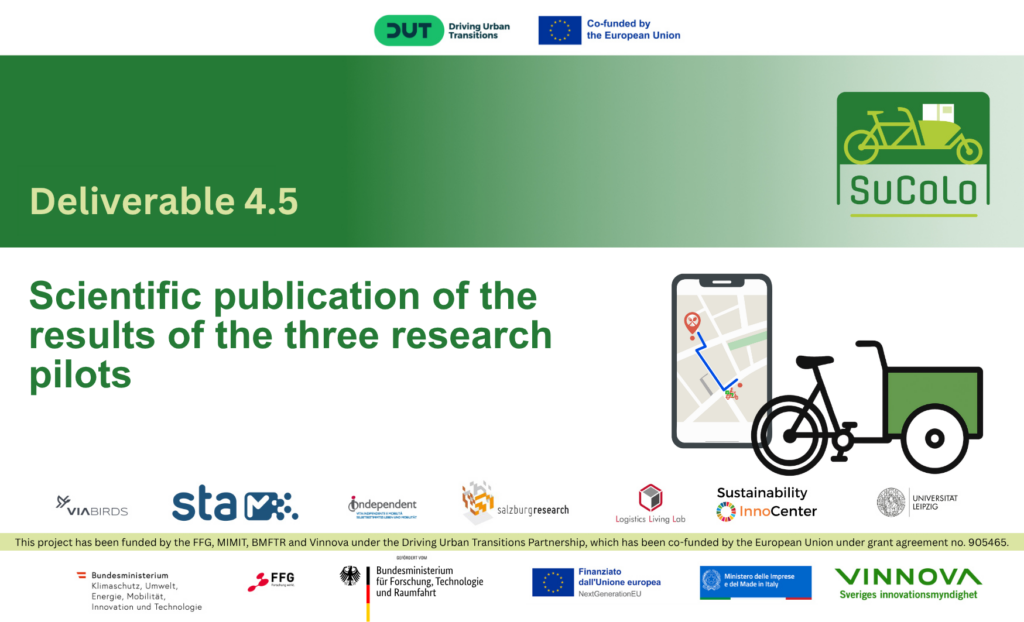 Deliverable 4.5 – Vetenskaplig publikation av resultaten från de tre forskningspiloterna
